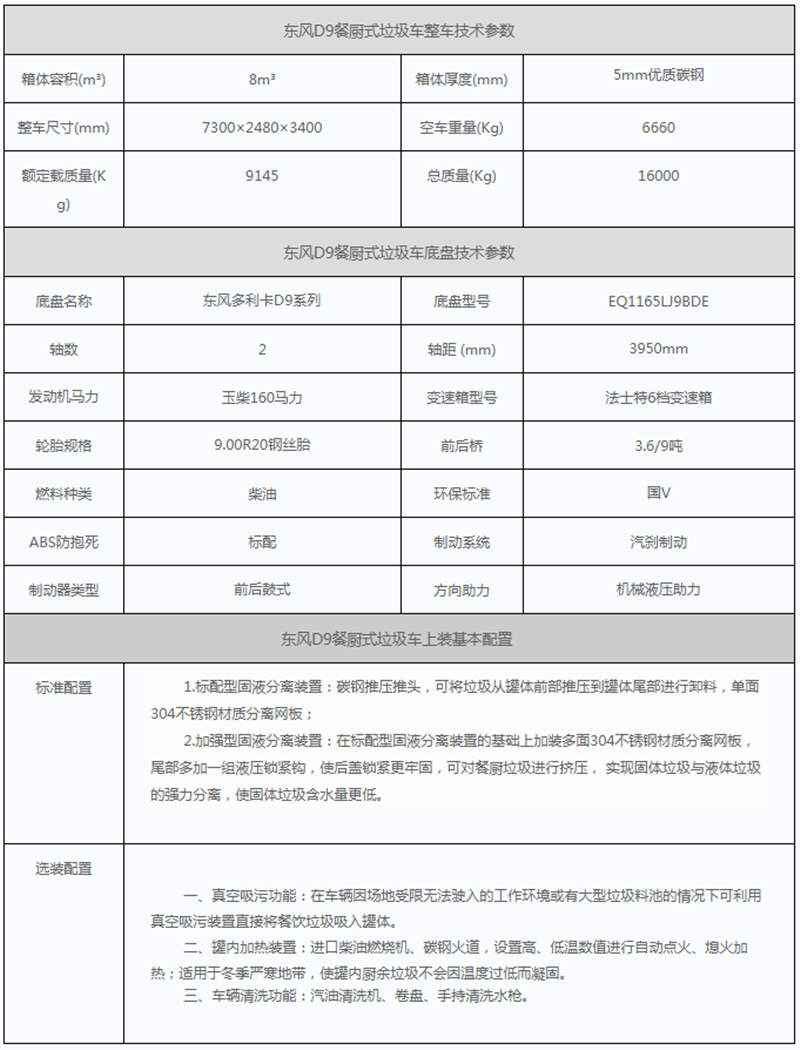 餐廚垃圾車(chē)參數(shù)