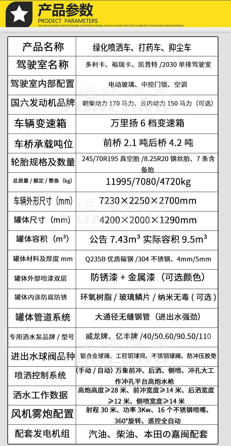 藍(lán)牌5方圓罐30米霧炮車，東風(fēng)小多利卡抑塵車(圖3)